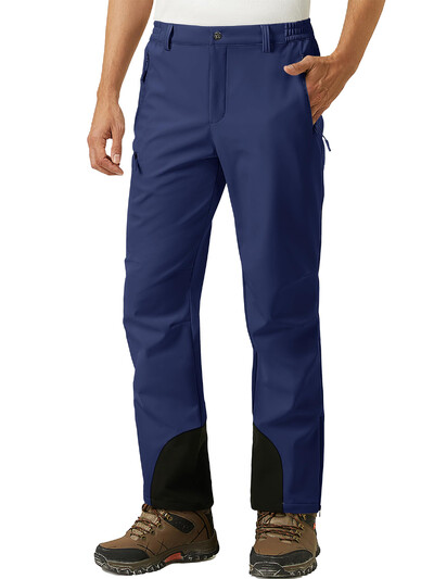 MAGCOMSEN skijaške hlače za snijeg, muške vodootporne s patentnim zatvaračem Softshell skijaške hlače s podstavom od flisa, otporne na vjetar, hlače za snowboard