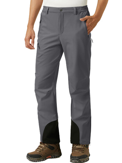 MAGCOMSEN skijaške hlače za snijeg, muške vodootporne s patentnim zatvaračem Softshell skijaške hlače s podstavom od flisa, otporne na vjetar, hlače za snowboard