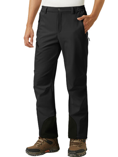 MAGCOMSEN skijaške hlače za snijeg, muške vodootporne s patentnim zatvaračem Softshell skijaške hlače s podstavom od flisa, otporne na vjetar, hlače za snowboard