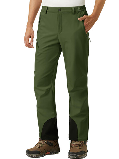 MAGCOMSEN skijaške hlače za snijeg, muške vodootporne s patentnim zatvaračem Softshell skijaške hlače s podstavom od flisa, otporne na vjetar, hlače za snowboard