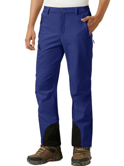 MAGCOMSEN skijaške hlače za snijeg, muške vodootporne s patentnim zatvaračem Softshell skijaške hlače s podstavom od flisa, otporne na vjetar, hlače za snowboard