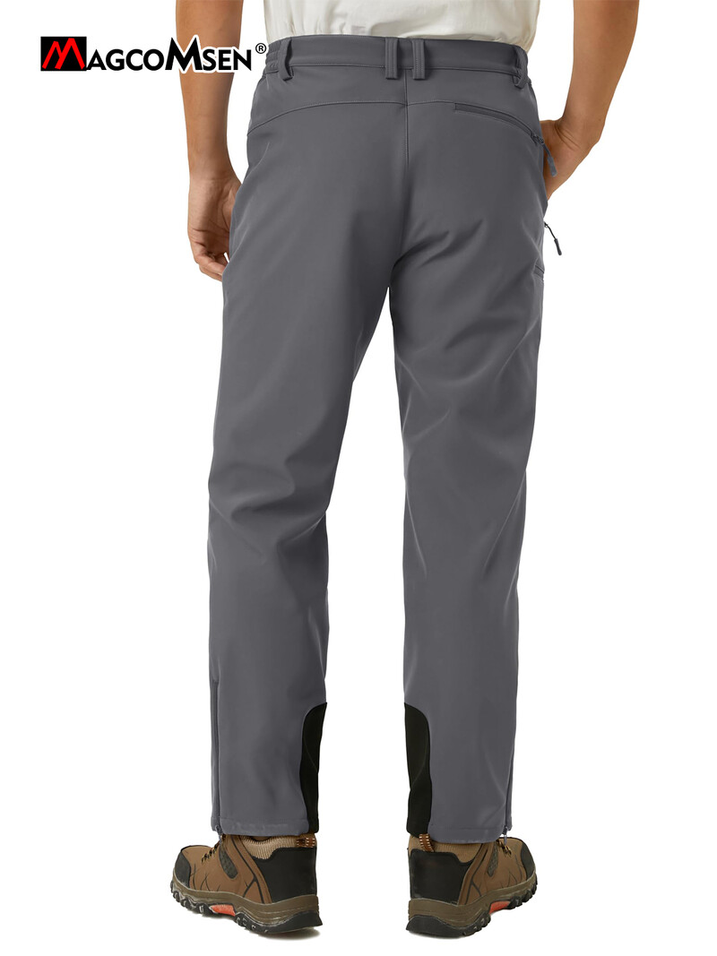 MAGCOMSEN skijaške hlače za snijeg, muške vodootporne s patentnim zatvaračem Softshell skijaške hlače s podstavom od flisa, otporne na vjetar, hlače za snowboard