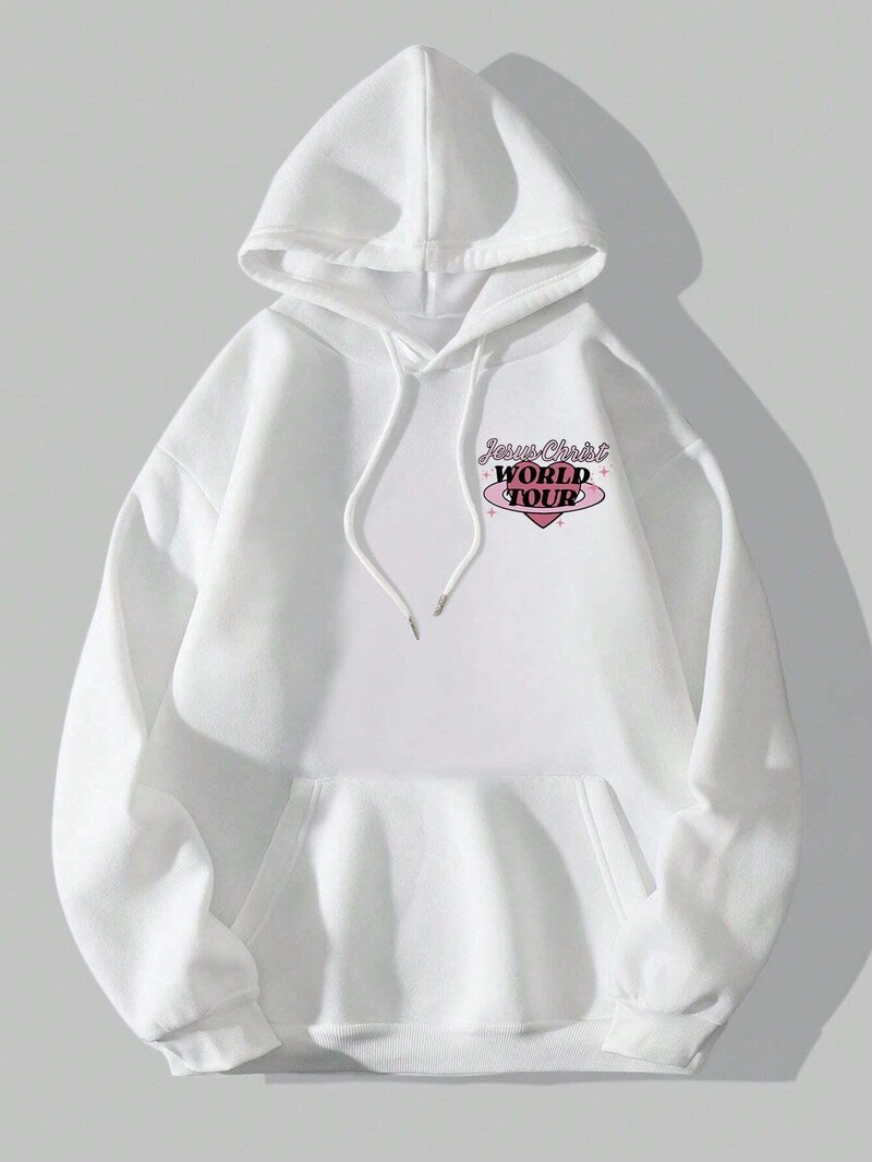 Jesus Chirst Svjetska turneja Sweatshirt s grafičkim printom Ženska jesenska majica s kapuljačom, jednostavna topla majica s kapuljačom, preveliki ulični puloveri