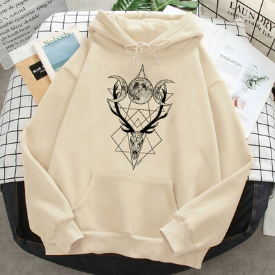 Witch Triple Moon Gothic Sun hoodies naiste anime 2023 higi y2k graafiline riietus tõmbab naiste jaapani pullover