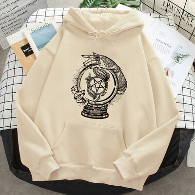 Witch Triple Moon Gothic Sun hoodies naiste anime 2023 higi y2k graafiline riietus tõmbab naiste jaapani pullover