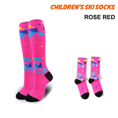 2 páry/sada detských lyžiarskych ponožiek so zahustenou zimnou izoláciou, detské outdoorové zimné športy, snowboarding, cyklistika, turistika, dlhé pančuchy