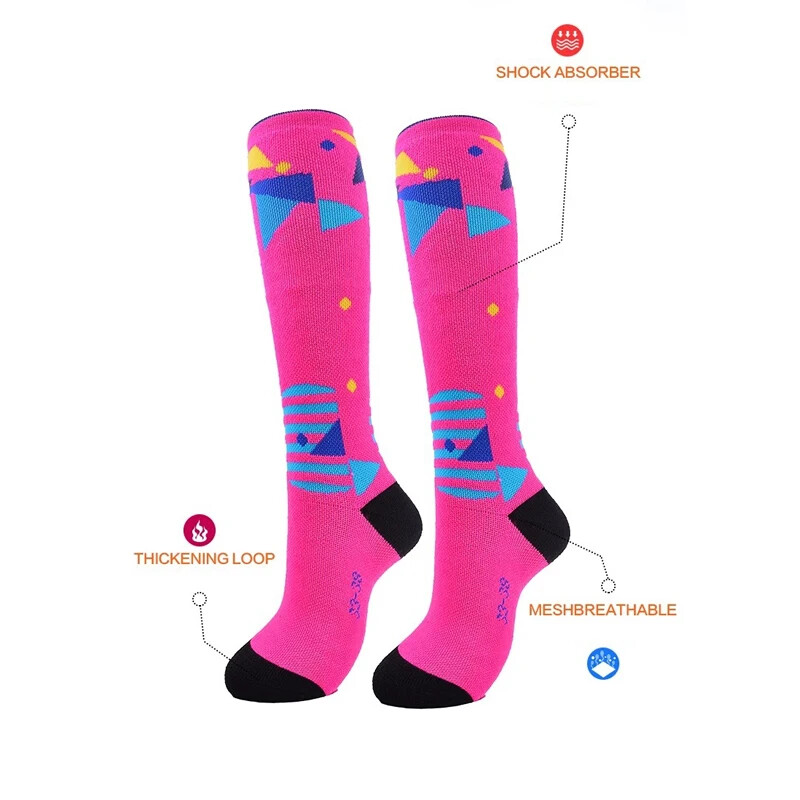 2 páry/sada detských lyžiarskych ponožiek so zahustenou zimnou izoláciou, detské outdoorové zimné športy, snowboarding, cyklistika, turistika, dlhé pančuchy