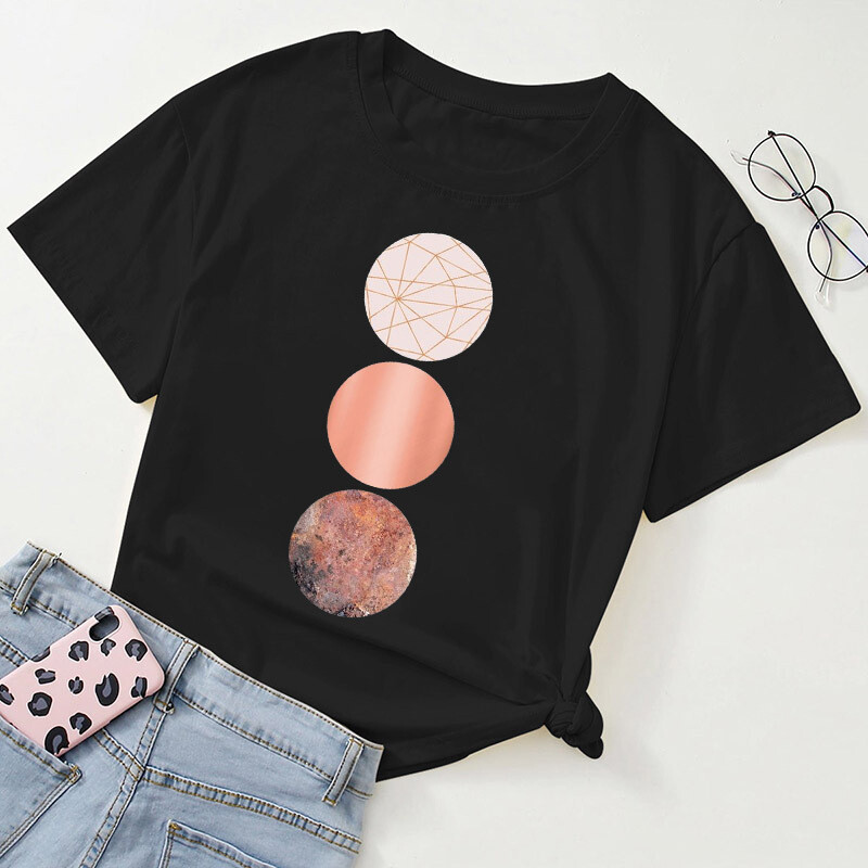 Vrei modă transfrontalieră pentru femei, noul stil geometric Harajuku, tricou largi pentru femei cu mânecă scurtă