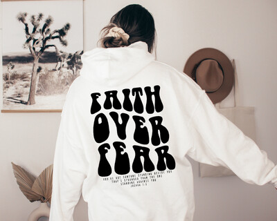 Faith Over Fear Simple Art Letter Design Women Hoodie Хип-хоп поларени дрехи Удобни есенни улични дрехи с джобни спортни горнища