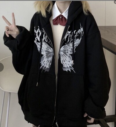 Ženske majice s kapuljačom Harajuku Y2k Hoodie s patentnim zatvaračem Opuštene prevelike majice s kapuljačom Jesenska ležerna jednobojna majica s kapuljačom i kaputom