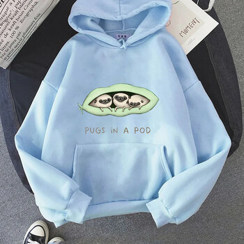 Φούτερ Pug Dog Ανδρικά/γυναικεία Φθινοπωρινά Fleece Ρούχα Κινούμενα σχέδια Cute Pet Graphic Hoodie Υψηλής ποιότητας ελαφρύ ελαστικό φούτερ με κουκούλα