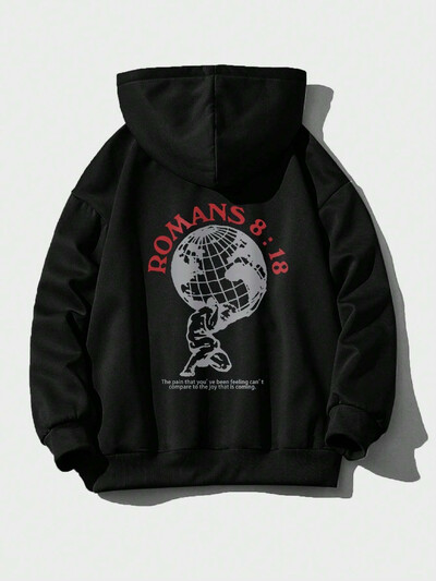 Široka majica s kapuljačom Solid Earth Printa za slobodno vrijeme Ženska modna ulična majica s kapuljačom na otvorenom, dugih rukava 11