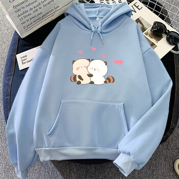 Raccoon Cute Graphic Printing Hoodies Hug Heart Graphic Printing Φούτερ για Άνετα μαλακά πουλόβερ με κουκούλα Winter Fleece