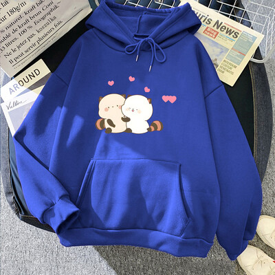 Raton drăguț cu imprimare grafică Hanorac cu inimă îmbrățișată cu imprimare grafică pentru iarnă fleece Pulovere confortabile moi cu glugă