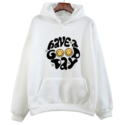 Have A Good Day Hanorace Streetwear Femei Hanorace Îmbrăcăminte drăguță de desene animate Hanorac din lână de iarnă Pulovere cu mânecă lungă și decolteu