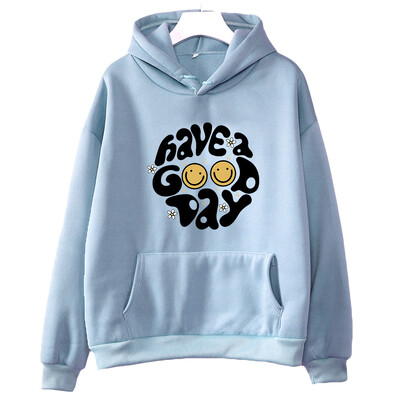 Have A Good Day Hanorace Streetwear Femei Hanorace Îmbrăcăminte drăguță de desene animate Hanorac din lână de iarnă Pulovere cu mânecă lungă și decolteu