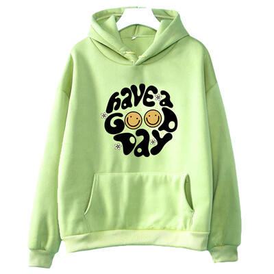 Have A Good Day Hanorace Streetwear Femei Hanorace Îmbrăcăminte drăguță de desene animate Hanorac din lână de iarnă Pulovere cu mânecă lungă și decolteu