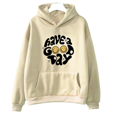 Have A Good Day Hanorace Streetwear Femei Hanorace Îmbrăcăminte drăguță de desene animate Hanorac din lână de iarnă Pulovere cu mânecă lungă și decolteu