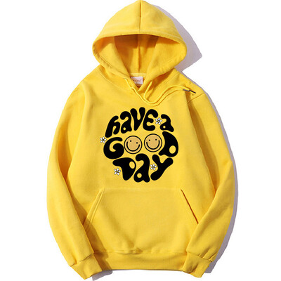 Have A Good Day Hanorace Streetwear Femei Hanorace Îmbrăcăminte drăguță de desene animate Hanorac din lână de iarnă Pulovere cu mânecă lungă și decolteu