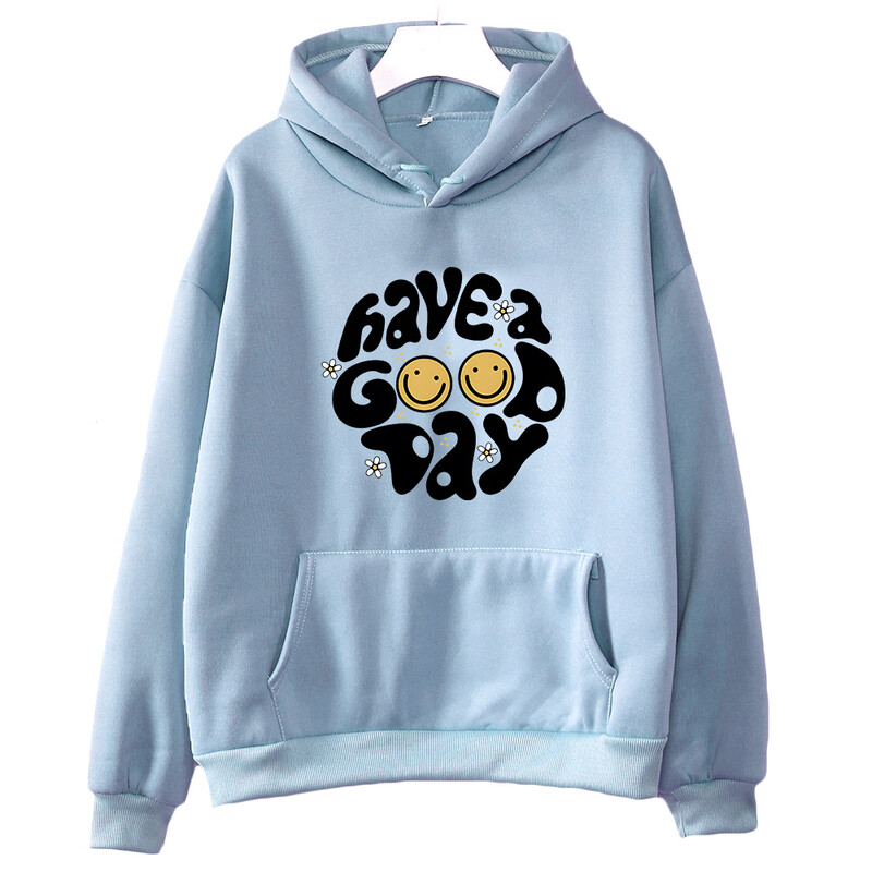 Have A Good Day Hanorace Streetwear Femei Hanorace Îmbrăcăminte drăguță de desene animate Hanorac din lână de iarnă Pulovere cu mânecă lungă și decolteu