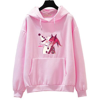 Hanorac cu glugă cu glugă cu imprimeu de desene animate înger praf de anime japonez drăguț cu buzunar Harajuku Kawaii îmbrăcăminte Moletom fleece