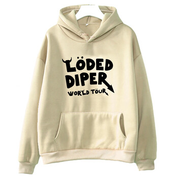 Loded Diper World Tour Hoodies Хип-хоп рап суичър с принт Дамско/мъжко облекло с дълъг ръкав Топъл полар с качулка Дамски