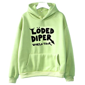 Loded Diper World Tour Hoodies Хип-хоп рап суичър с принт Дамско/мъжко облекло с дълъг ръкав Топъл полар с качулка Дамски