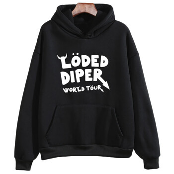 Loded Diper World Tour Hoodies Хип-хоп рап суичър с принт Дамско/мъжко облекло с дълъг ръкав Топъл полар с качулка Дамски