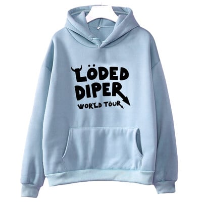 Loded Diper World Tour Hoodies Хип-хоп рап суичър с принт Дамско/мъжко облекло с дълъг ръкав Топъл полар с качулка Дамски