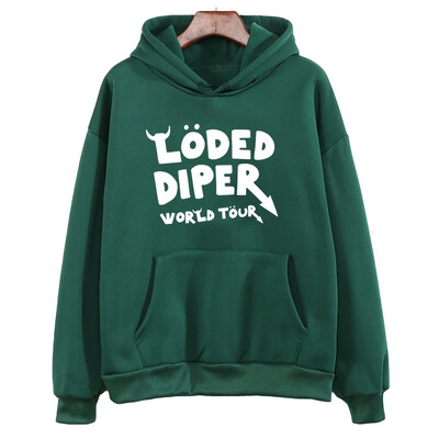 Mikina s kapucňou Loded Diper World Tour s potlačou, hip hopovým a rapovým motívom, dámska/pánska, s dlhým rukávom, teplá flísová mikina s kapucňou pre ženy