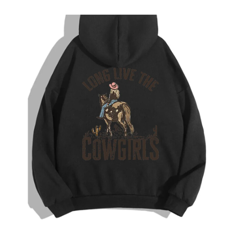 Long Live Cowgirls Hanorac Western Desert Hanorac Vintage Cactus Cowgirl Pulover Wild West Country Girl Trendy