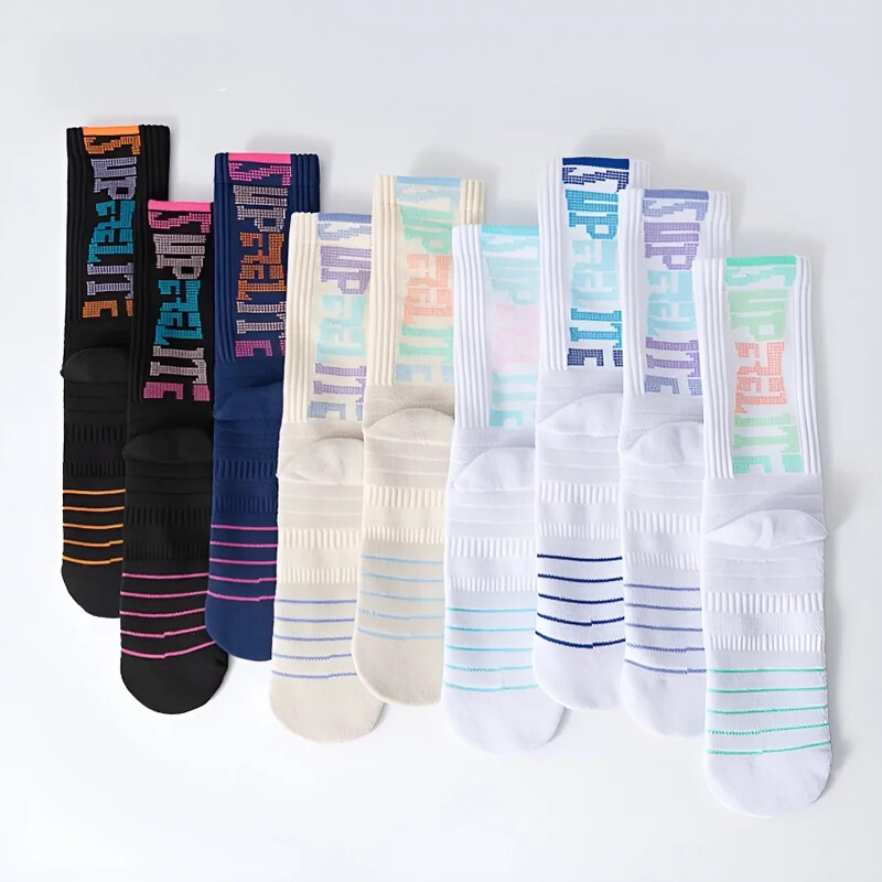 5 párov basketbalových ponožiek pre mužov, atletické, výkonné, hrubé, polstrované, športové, basketbalové, bežecké, tréningové, kompresné ponožky