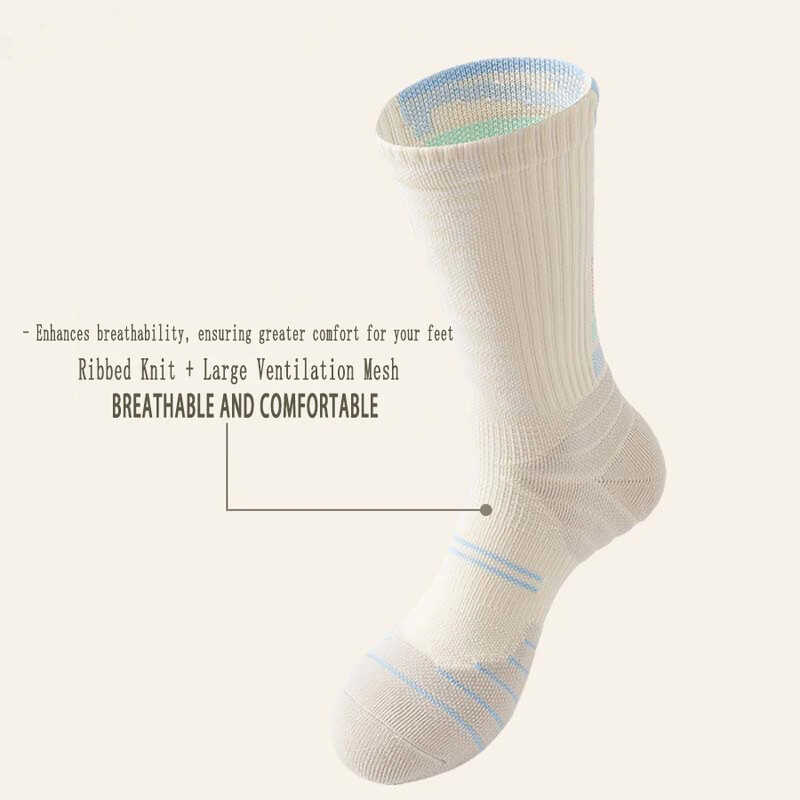 5 párov basketbalových ponožiek pre mužov, atletické, výkonné, hrubé, polstrované, športové, basketbalové, bežecké, tréningové, kompresné ponožky