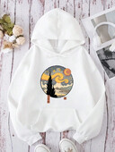 Ženska majica s kapuljačom s printom Starry Night Moderan i udoban Jesenski vuneni sweatshirt Ležerna topla majica s kapuljačom