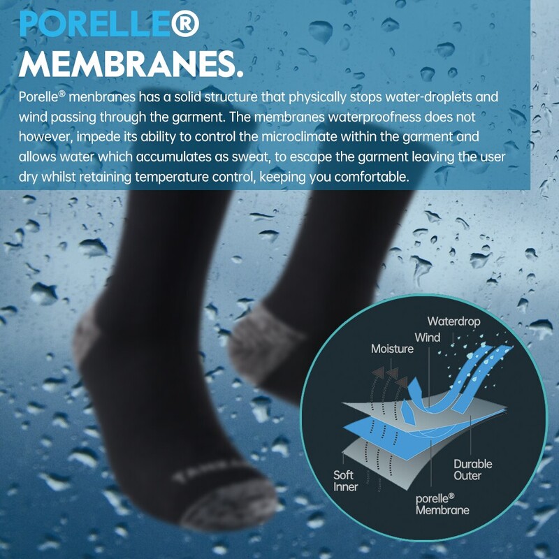 Vodootporne čarape za muškarce Tople snježne termo sportske čarape PORELLE MEMBRANE Snowboard Biciklizam Ski Bicikl Zima Crno Plava