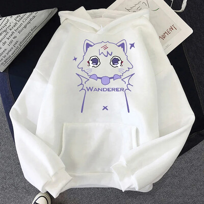 Kaķu džemperis Jauki Sievietes Koreja Kawaii Wanderer Hoodies Unisex Rudens Ziemas Ikdienas Puloveri Džemperi Grafiski džemperi