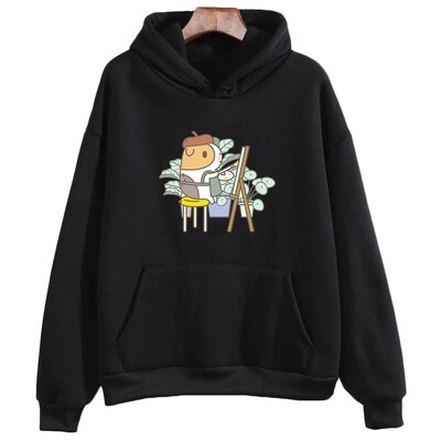 Drăguț de desene animate porcușor de Guineea domesticit, cu glugă, cu imprimeu, pentru bărbați, femei, hanorace predominante Harajuku, pentru femei, de dimensiuni mari