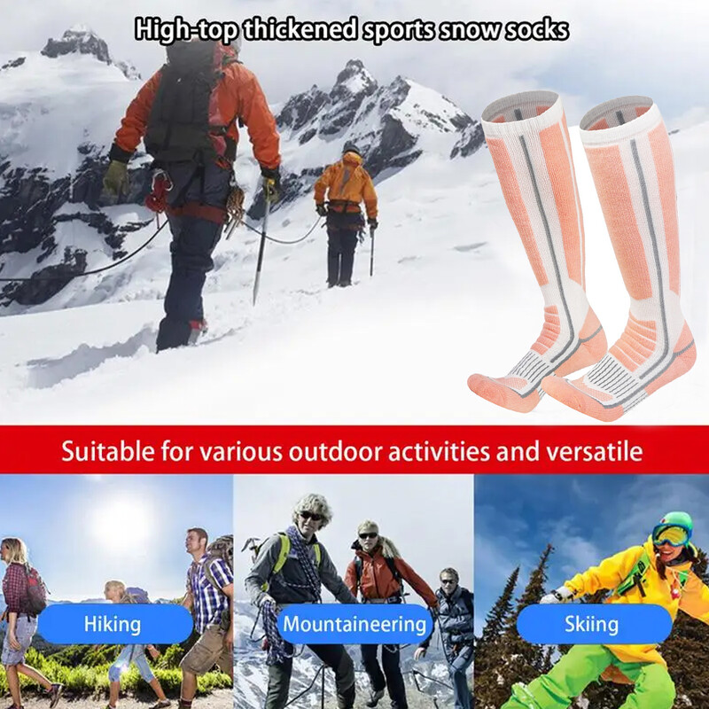 1 par termo čarapa od merino vune, muškarci, žene, zimske, duge, tople kompresijske čarape za skijanje, planinarenje, daskanje na snijegu, penjanje, sportske čarape