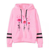 Toamnă Iarnă Casual Cancer de sân Litere Imprimate Hanorace Culoare uni Manecă lungă Pulovere cu glugă Hanorace Plus Size