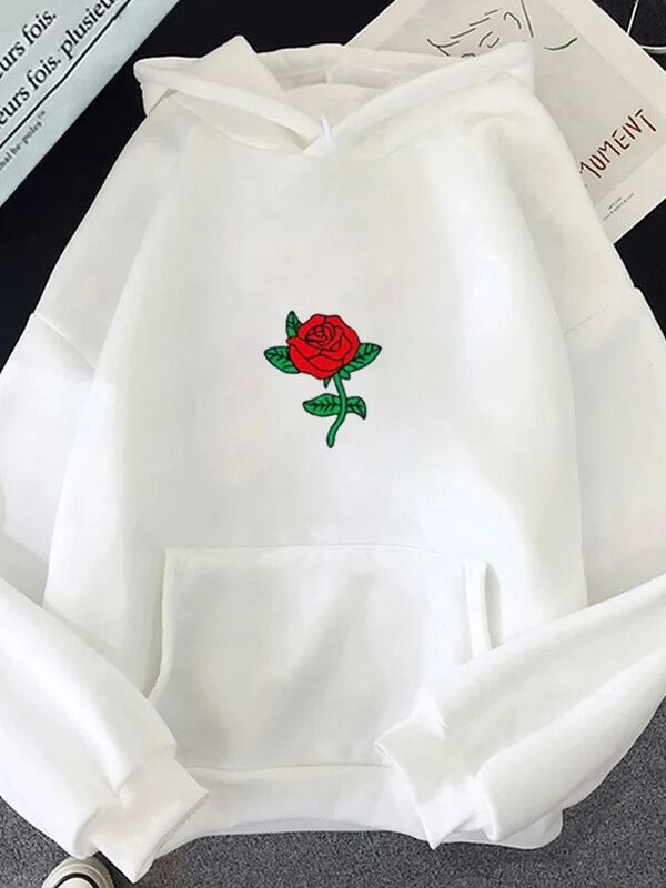 Ženska majica s motivom cvjetnog uzorka i kapuljačom od flisa s kapuljačom Ženske majice s kapuljačom Hip hop majice s kapuljačom Sportska prozračna Y2k odjeća