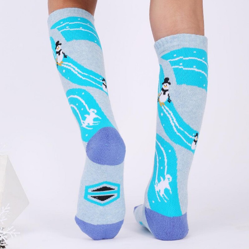 1 pereche de șosete de zăpadă de Crăciun cu elasticitate înaltă, antifricțiune, anti-alunecare, șosete de schi pentru copii, iarnă, șosete termice de zăpadă calde pentru iarnă