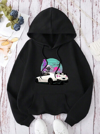 2024 Initial D Hoodie Legendary Car Printed Sportswear Дамска суичър с качулка Street Hip Hop Top Японско аниме Суичър с дълъг ръкав