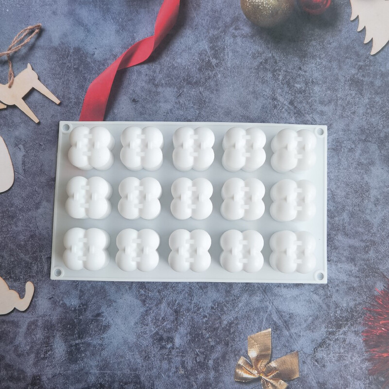 6/15 dobumi 3D kubs ģipša sveču veidne ģipša dekorēšana pelējuma silikona putas kūka cepšanas veidne burbulis deserts cepšanai