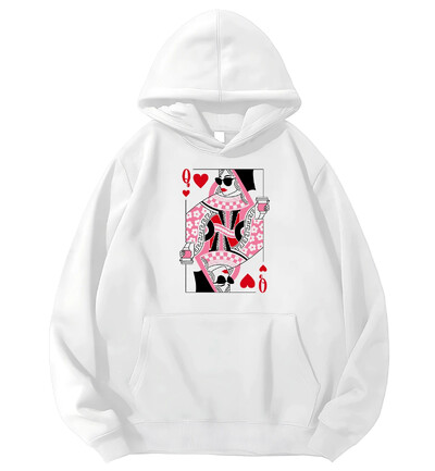 Hanorac Queen of Hearts Hanorac pentru iubitor de cafea Queen of Hearts Hanorac grafic pentru iubitor de cafea