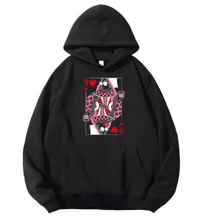 Hanorac Queen of Hearts Hanorac pentru iubitor de cafea Queen of Hearts Hanorac grafic pentru iubitor de cafea