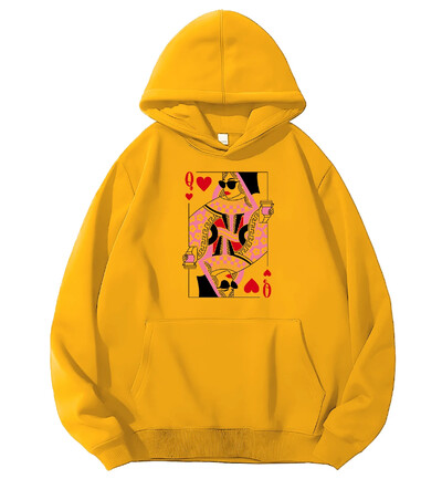 Hanorac Queen of Hearts Hanorac pentru iubitor de cafea Queen of Hearts Hanorac grafic pentru iubitor de cafea