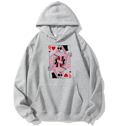 Hanorac Queen of Hearts Hanorac pentru iubitor de cafea Queen of Hearts Hanorac grafic pentru iubitor de cafea