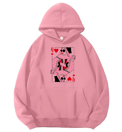 Hanorac Queen of Hearts Hanorac pentru iubitor de cafea Queen of Hearts Hanorac grafic pentru iubitor de cafea