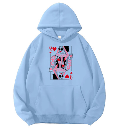 Hanorac Queen of Hearts Hanorac pentru iubitor de cafea Queen of Hearts Hanorac grafic pentru iubitor de cafea