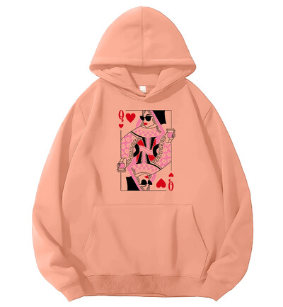 Hanorac Queen of Hearts Hanorac pentru iubitor de cafea Queen of Hearts Hanorac grafic pentru iubitor de cafea